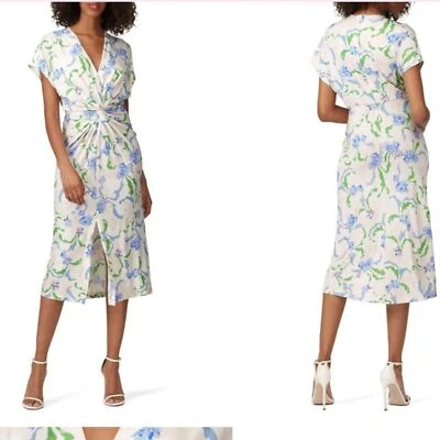 Prabal Gurung | Vestido midi floral acuarela torcida frontal talla 14 Foto 1 de 4