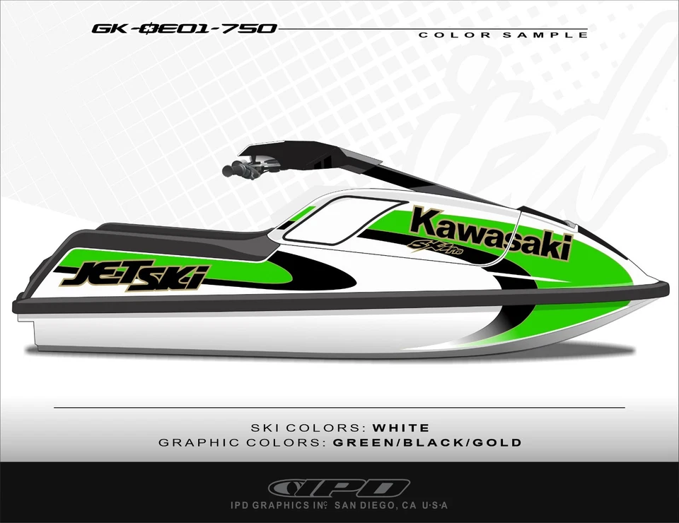 Kit gráfico réplica IPD Kawasaki 750 SX, SXI & SXI Pro OE (design 2001) - Imagem 1 de 1
