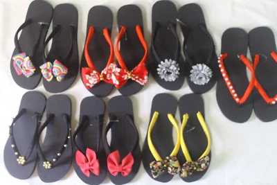 Increíbles pantuflas de verano hechas a mano para damas al aire libre interiores | Envío gratuito Foto 1 de 4