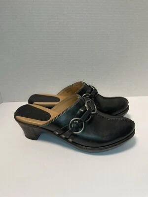 Frye Cheryl Mules Zuecos Zapatos Mujer Cuero Negro Arnés Sin Cordones Talla 9 Foto 1 de 4