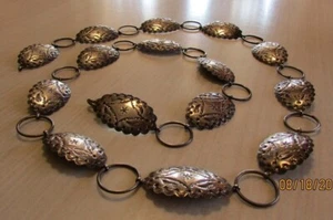 Navajo signierter PJ Sterling Silber Link Concho Gürtel + - Bild 1 von 4