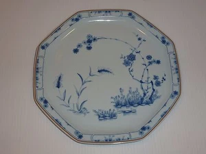 Haviland Limoges Jardin Bleu 8-Sided Plate, Blue Flowers Scenes, 9-1/2" - Picture 1 of 5