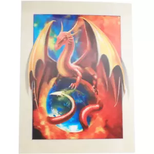 Dragon on the Earth - 3D Lenticular Poster - 12x16 Print - Picture 1 of 1