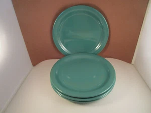 Vintage NOS Carlisle Dallas Ware Melmac Kunststoff grün 4er Set Teller - Bild 1 von 8