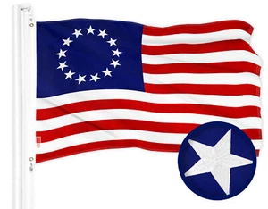 G128 Betsy Ross Flagge 2,5 x 4 Fuß ToughWeave Serie bestickt 300D Polyester - Bild 1 von 7
