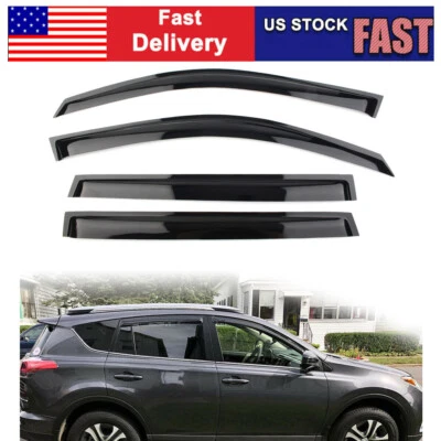 Side Window Visors Vent Sun Rain Deflector Guard For Toyota RAV4 2008-2013 2009 Foto 1 de 4