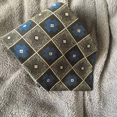 Ferrell Reed 100% Silk Men’s Necktie Multi Color Geometric Woven In England - Image 1 of 4