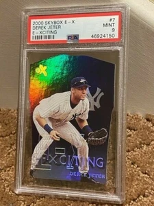 1999 Skybox E-X EX E-xciting Derek Jeter PSA 9 #7 Yankees Jersey cut out card - Picture 1 of 1