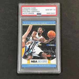2012-13 NBA Hoops #242 Kenneth Faried Signed AUTO 10 PSA Slabbed Nuggets - Picture 1 of 2