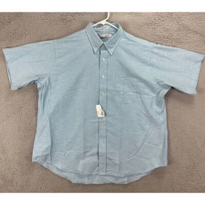 Camisa Editions By Van Heusen Adulto 18 Vestido Aqua Media Manga Hecha en EE. UU. Hombres NUEVA Foto 1 de 4