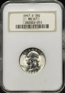 1947 S Washington Quarter NGC MS-67 - Picture 1 of 2