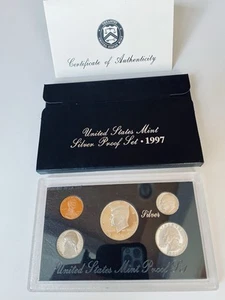 1997-S Silver US Mint-5-Coin Proof Set OGP COA - Picture 1 of 3