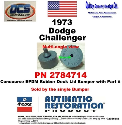1973 Dodge Challenger Concourse Deck Lid Bumper with PN 2784714 New MoPar USA - Image 1 of 4