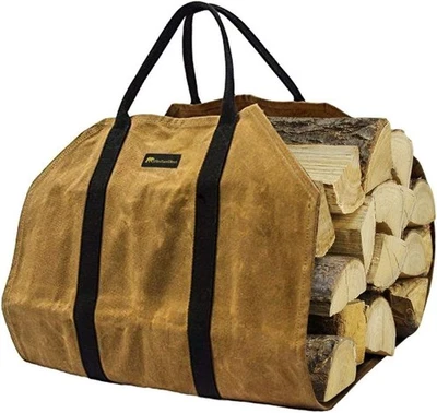 New Waxed Canvas Firewood Carrier - Sturdy Heavy Duty Log Carrier for Firewood L - Image 1 of 4