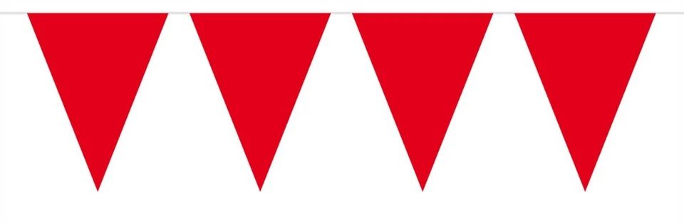 Bunting Mini Red 3m, 3 metres 12 mini Triangle flags measuring 15x11cms Plastic Foto 1 de 1