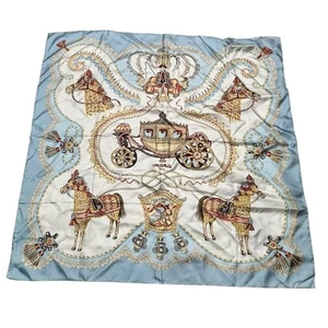 Hermès Women's Silk Scarf Multicolor Carriage Horse Design 90cm Square - Picture 1 of 9