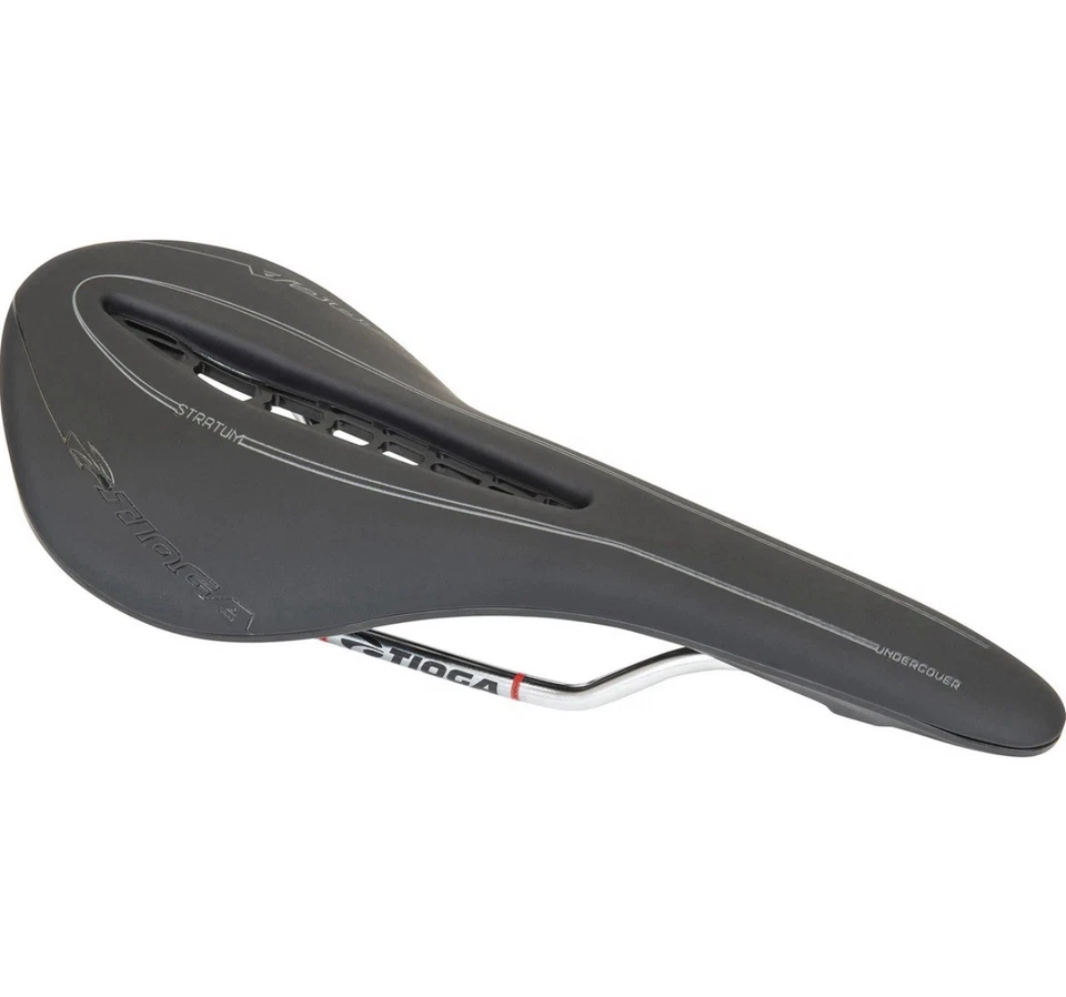 Tioga Undercover Stratum Saddle, Titanium Rail - Black - Image 1 of 4