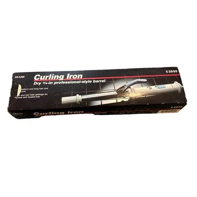 VINTAGE SEARS ROEBUCK CURLING IRON Dry 3/4” NEW IN BOX 2532 Complete 80s 90s Pro - Image 1 of 4