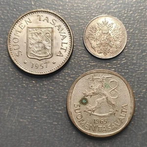 FINLANDIA FINLAND LOTE 3 MONEDAS PLATA - Picture 1 of 2