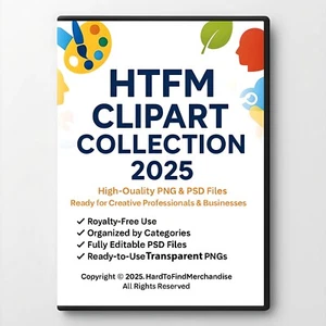 HTFM Massive PNG, Jpeg, PSD Clipart DVD Library 2025 + Free Graffiti Font, - Picture 1 of 10