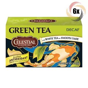 6x Boxes Celestial Seasonings Decaf Green Tea Antioxidant | 20 Bags Each | 1.3oz - Picture 1 of 3