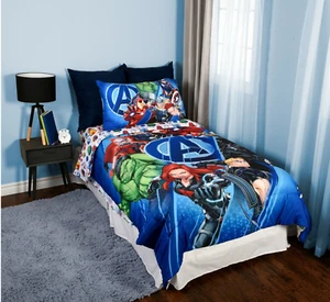 Marvel Avengers 4 Piece Bed in a Bag Twin Size Bedding - Picture 1 of 7