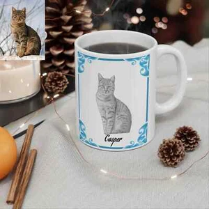 Taza para mascotas dibujada personalizada taza para mascotas de dibujos animados personalizada regalo para mascotas retrato de perro personalizado - Imagen 1 de 9