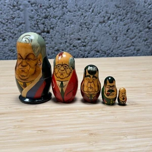 Russischer Präsident verschachtelte Puppen Vintage 5er Set sowjetische Führer - Bild 1 von 24