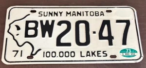 Manitoba 1973 License Plate # BW20-47 - Picture 1 of 1