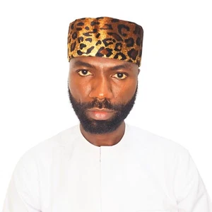 Leopard Print Kufi Hat, African Animal Bold Print Men Beanie Velvet Hat - Picture 1 of 6