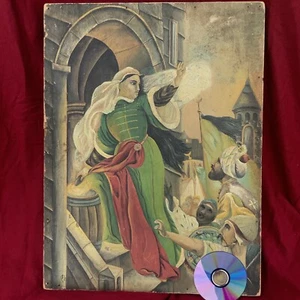 Ottoman War Female Hero Turkish Assault Antique Hungary Islam Art Oil Painting - Picture 1 of 9