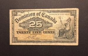 1900 Dominion Of Canada 25 Cents Pick# 9b Shinplaster Note - Nice Circ-c6370xcn - Picture 1 of 2