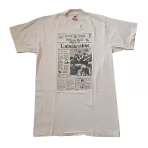 Vintage Minnesota Twins Mens T Shirt M Ivory World Champions 80s Believe It RARE - Picture 1 of 16