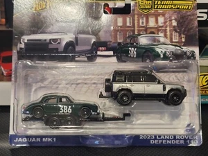 ¡NUEVO! Jaguar MK1 y Land Rover Defender 110 Hot Wheels Premium Team Transport 74 - Imagen 1 de 3