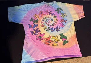 Vintage Liquid Blue Shirt Mens XL Grateful Dead Bears 1995 Tie Dye T Spiral 90s - Picture 1 of 5