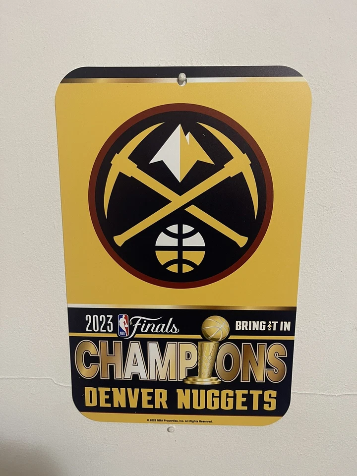 DENVER NUGGETS 2023 NBA FINALS CHAMPIONS 11"X17" PLASTIC SIGN DURABLE POSTER - Image 1 of 1
