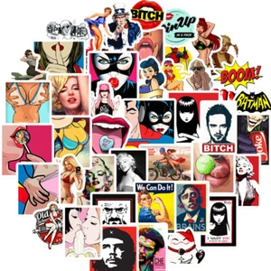 50x Pegatinas Sexy Stickerbomb Retro Rock Sticker EE. UU. Guitarra Laptop Skateboard - Imagen 1 de 2