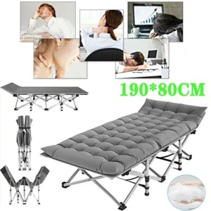 Folding Sleeping Cot Guest Bed Heavy Duty Portable Cots Camping with Mat & Bag - Picture 1 of 15