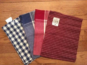 Indo & Dunroven House Tea Towels Navy and Red Checks Plaid - Picture 1 of 1