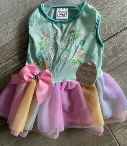 EINFACH WAG ""EVERY BUNNY'S FAVORITE"" OSTERN PARTY KLEID Welpe/Hund XSMALL NEU MIT ETIKETT - Bild 1 von 1