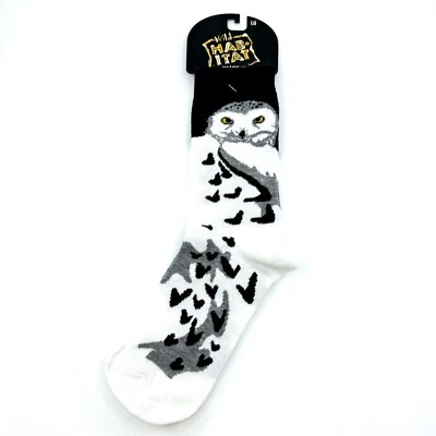 Snow Owl Collectible Socks Unisex Large Wild Habitat White/Black Heather - Image 1 of 2