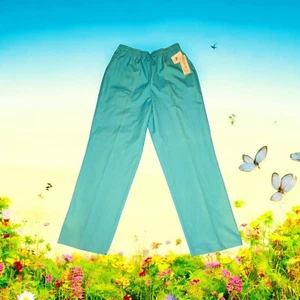 KORET Francisca Pull On Elastic Waist Pants TURQUOISE Drawstring Women's Size 16 - Picture 1 of 12