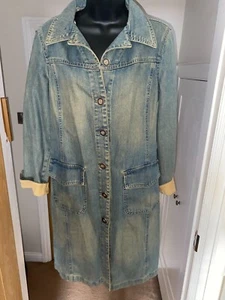 BISCOTE TRESOR DENIM 3/4 JACKET/COAT SIZE 2 - Picture 1 of 4