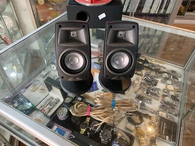 KLIPSCH QUINTET III BLACK BOOKSHELF SURROUND SPEAKERS - image 1 of 4