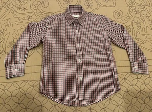 APPAMAN Boys Dress Shirt Size 5 Red White & Blue Check 100% Cotton Size 5 EUC! - Picture 1 of 7