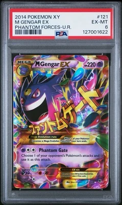 2014 POKEMON XY PHANTOM FORCES ULTRA RARE #121 M GENGAR EX PSA 6 - Image 1 of 2