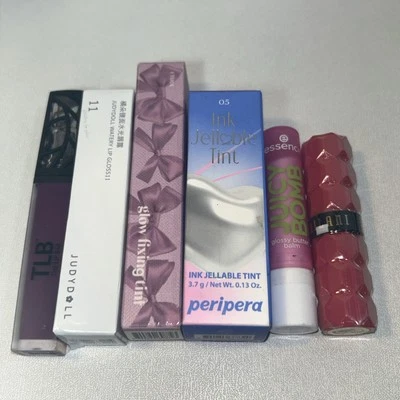 Paquete de lápiz labial completamente nuevo, 6 productos para labios, tintes, brillos Foto 1 de 4