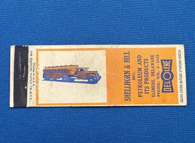 Delolene Petroleum Shellhorn & Hill Elsmere Delaware VTG Matchbook Cover Lt#2158 - Image 1 of 2