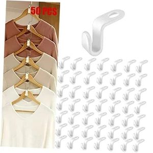 Clothes Hanger Connector Hooks 50PCS Plastic Hooks Cascading Hangers Space - Picture 1 of 7