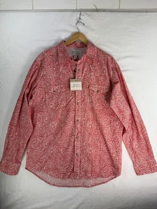 Ryan Michael Shirt Mens Large Red White Paisley Pearl Snap Western Cowboy New - Picture 1 of 9